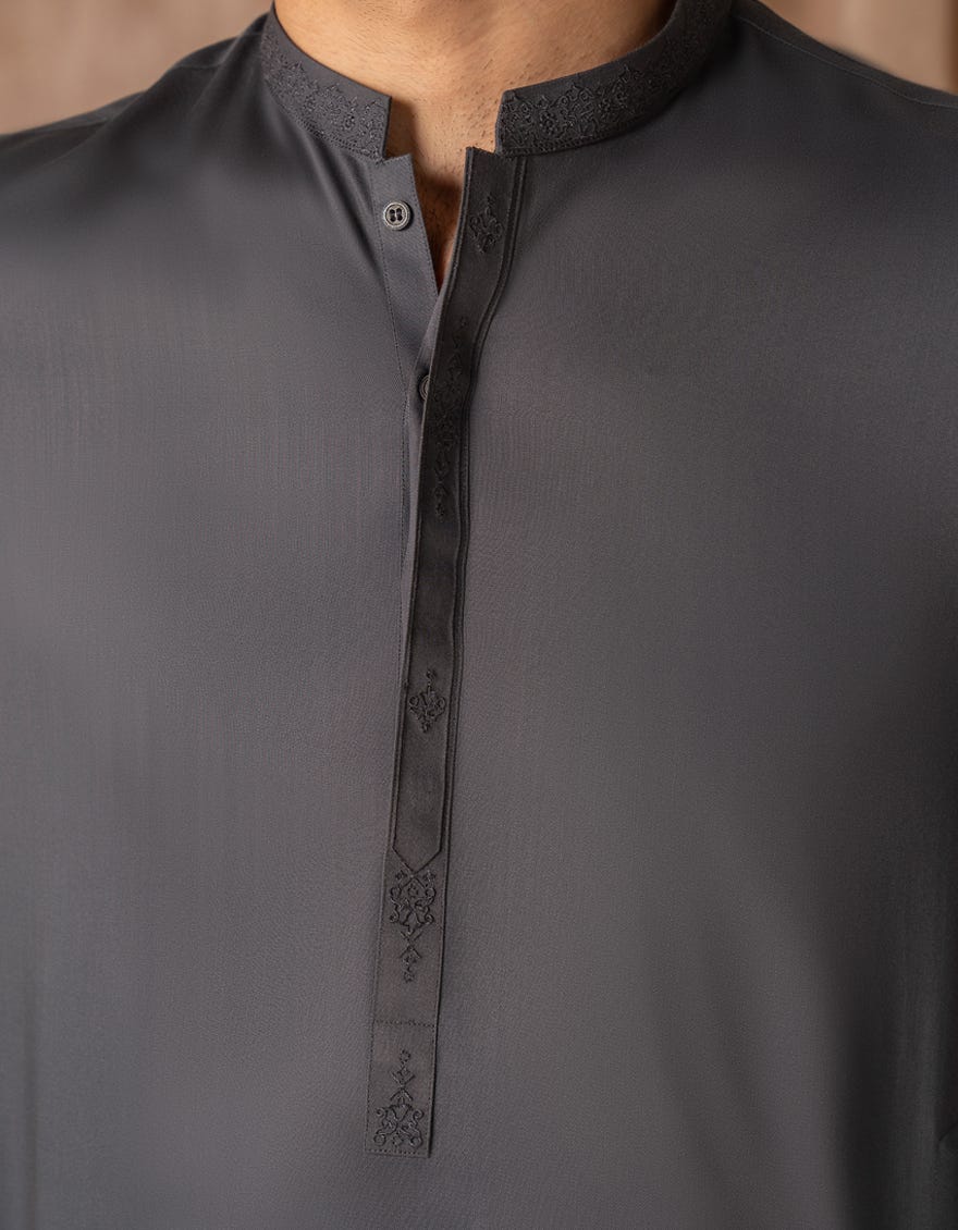 GREY BLENDED SEMI-FORMAL KAMEEZ SHALWAR