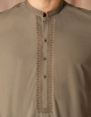 ARMY GREEN BLENDED SEMI-FORMAL KURTA TROUSER