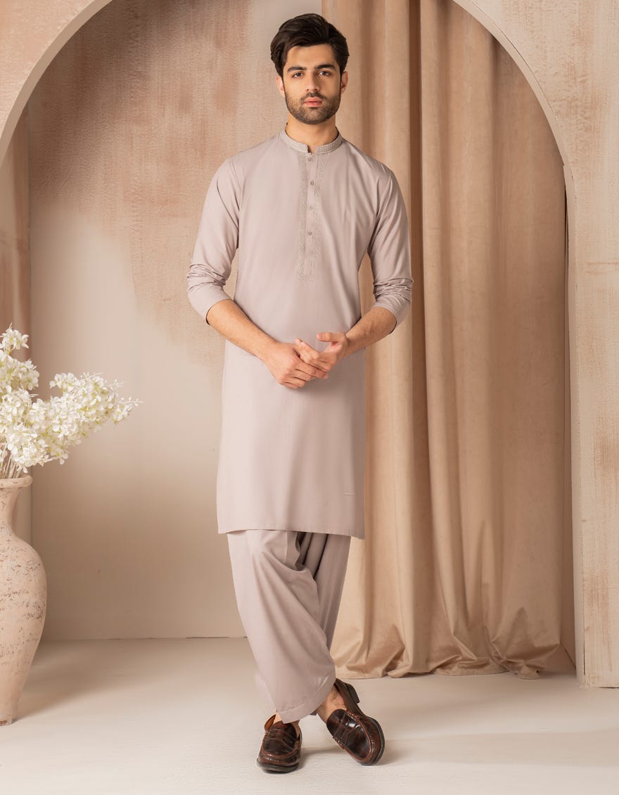 MAUVE BLENDED SEMI-FORMAL KAMEEZ SHALWAR