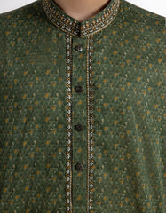 GREEN COTTON KURTA