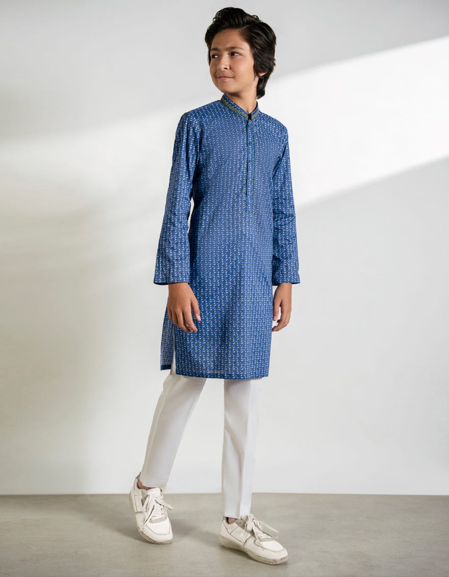 ROYAL BLUE COTTON KURTA