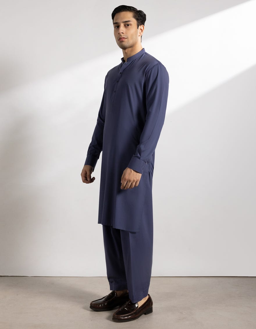 INDIGO BLENDED KAMEEZ SHALWAR