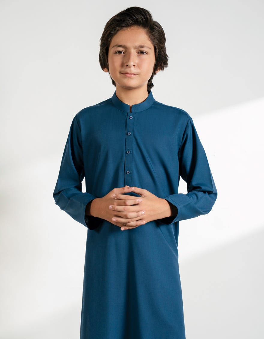 BLUE BLENDED KURTA TROUSER