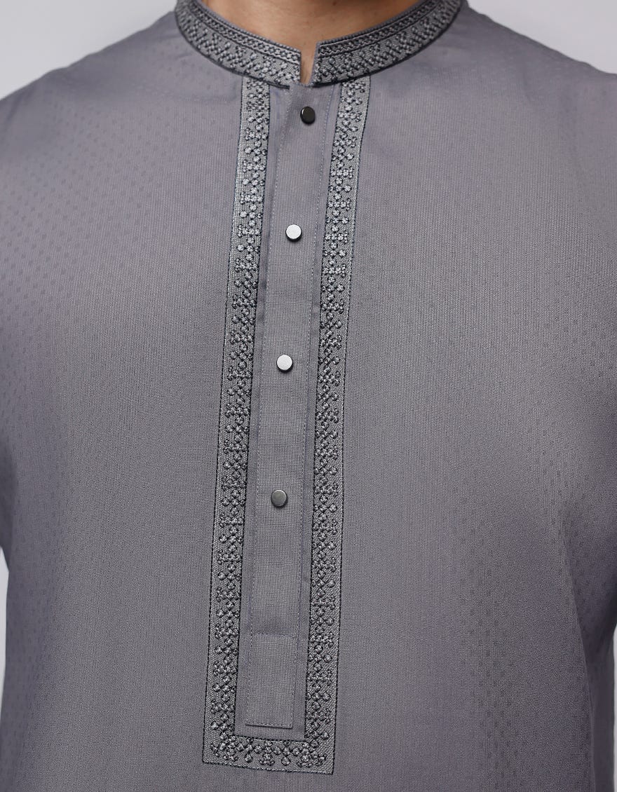 GREY BLENDED KURTA | JJK-A-33057