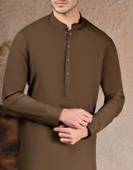 BROWN BLENDED CASUAL KURTA TROUSERS