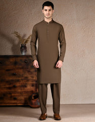 BROWN BLENDED CASUAL KURTA TROUSERS
