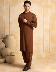 BROWN BLENDED KAMEEZ SHALWAR | JJKS-A-47387