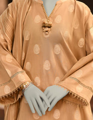 BROWN JACQUARD DYED UNSTITCHED 3PC | JLAWN-S-25-3201