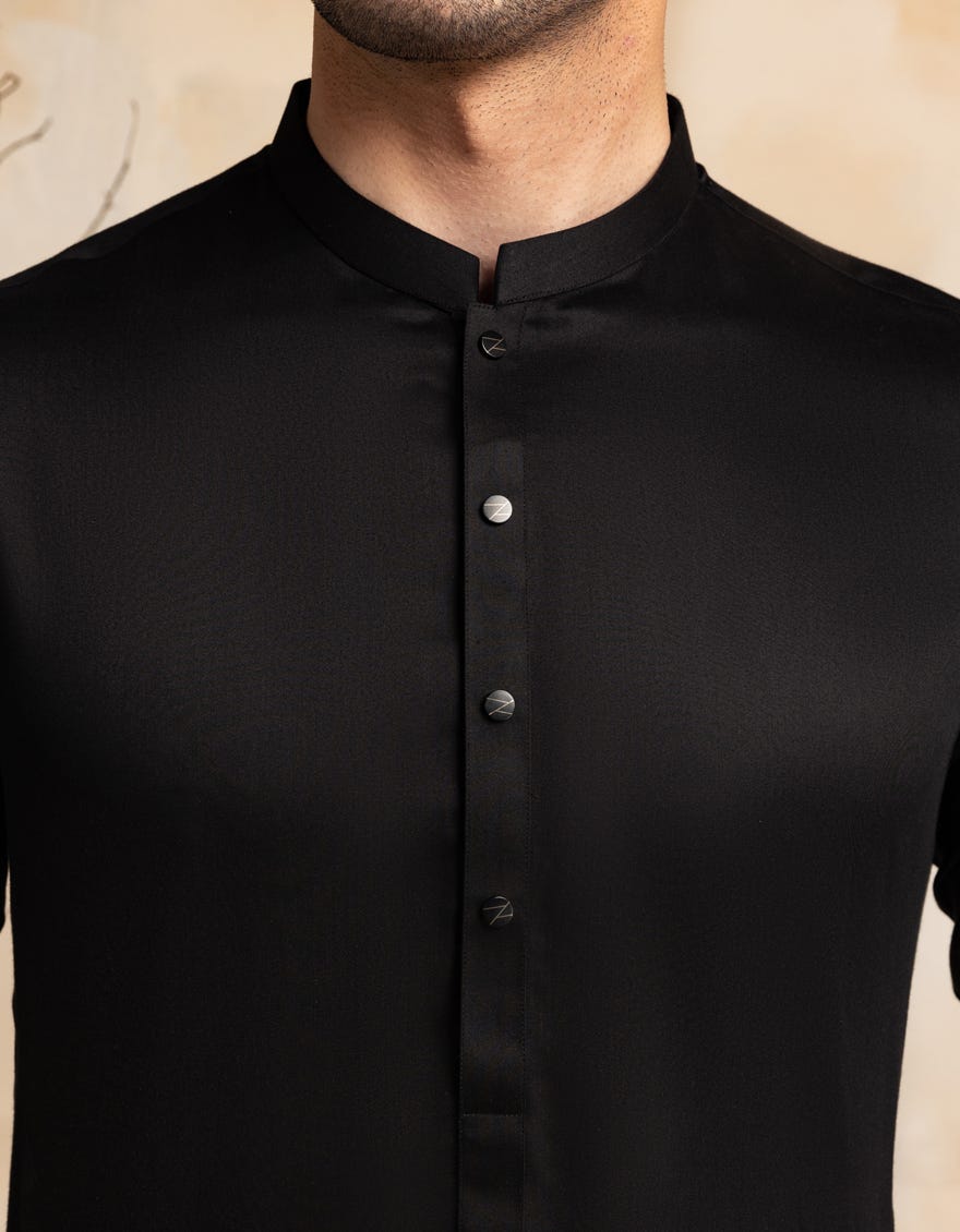 BLACK BLENDED CASUAL KAMEEZ SHALWAR