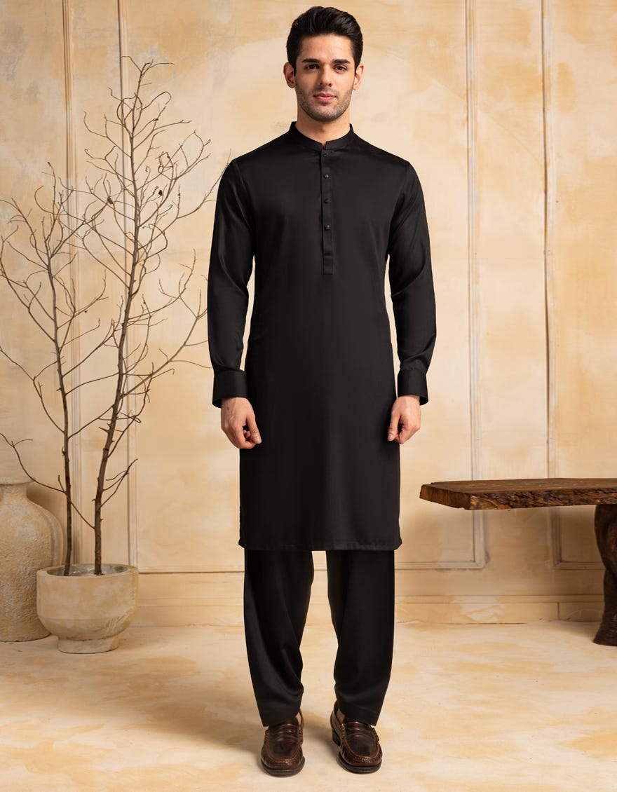 BLACK BLENDED CASUAL KAMEEZ SHALWAR