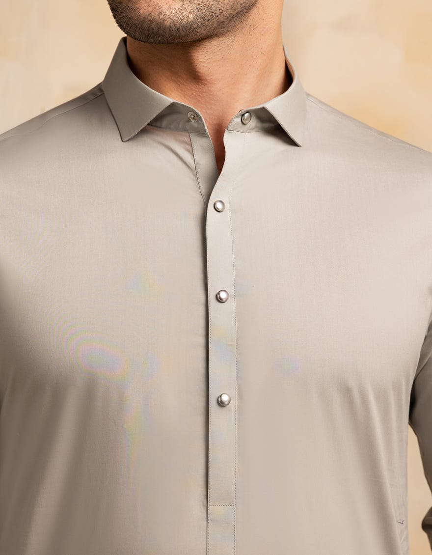 GREY COTTON CASUAL KAMEEZ SHALWAR