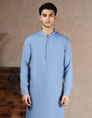 SKY BLUE BLENDED KAMEEZ SHALWAR | JJKS-A-47431