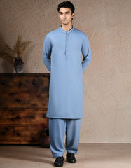 SKY BLUE BLENDED KAMEEZ SHALWAR | JJKS-A-47431