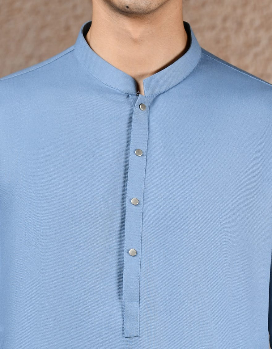 SKY BLUE BLENDED KAMEEZ SHALWAR | JJKS-A-47431