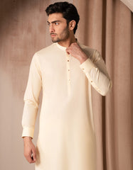 CREAM BLENDED CASUAL KAMEEZ SHALWAR