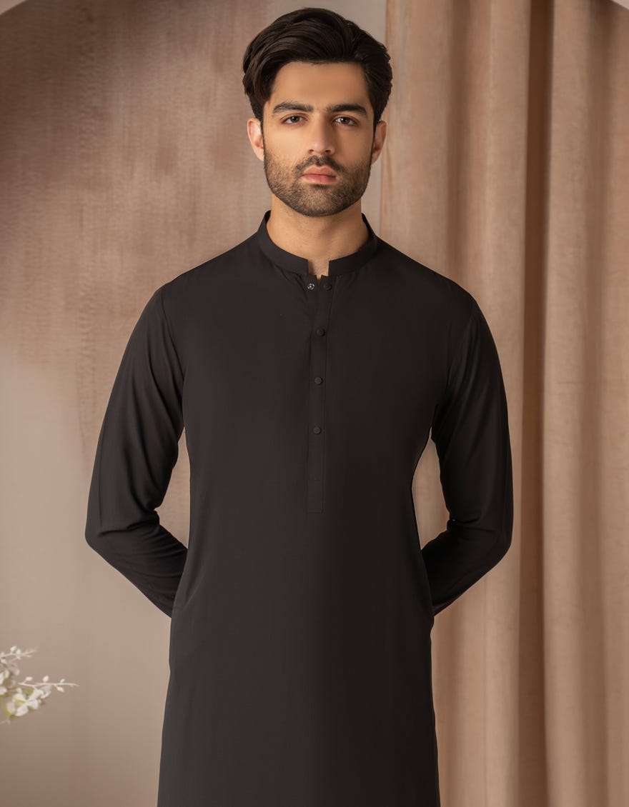 BLACK BLENDED CASUAL KAMEEZ SHALWAR