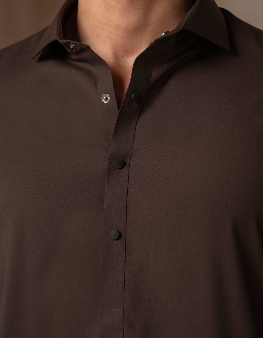 DARK BROWN BLENDED CASUAL KAMEEZ SHALWAR