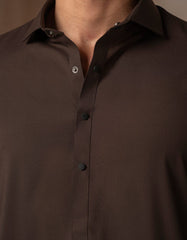 DARK BROWN BLENDED CASUAL KAMEEZ SHALWAR