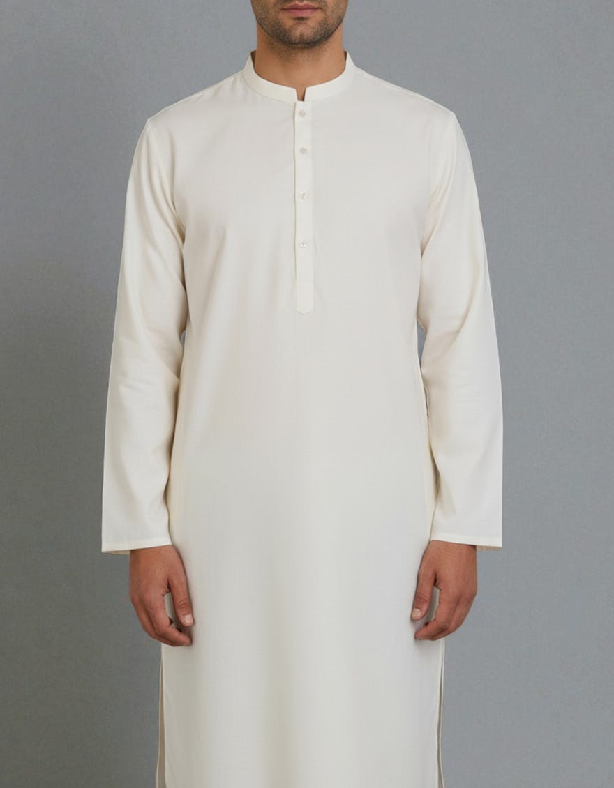 CREAM BLENDED CASUAL KURTA