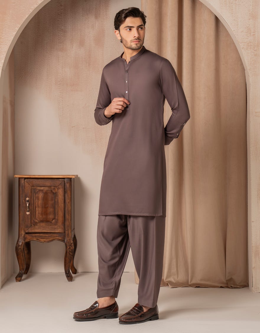 DUL PURPLE BLENDED CASUAL KAMEEZ SHALWAR