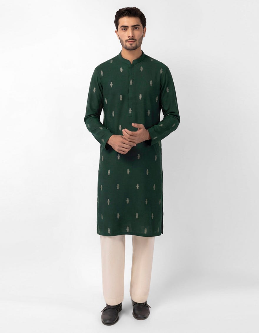 green-cotton-semi-formal-kurta-jjks47595