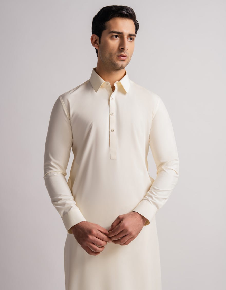 CREAM KAMEEZ SHALWAR