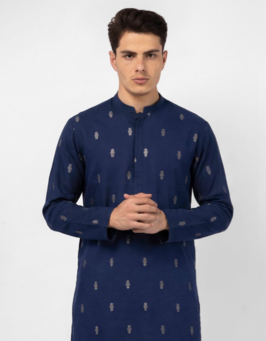 blue-cotton-semi-formal-kurta-jjks47603
