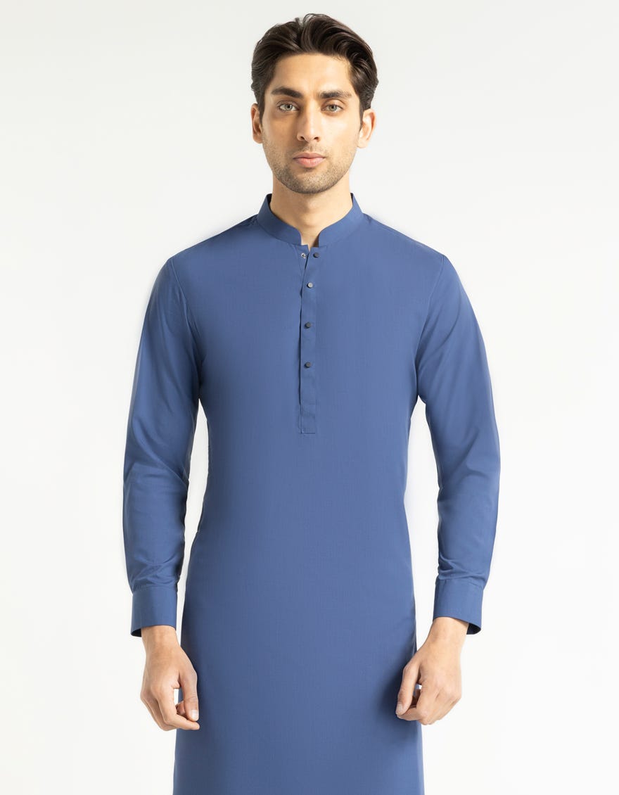 BLUE PLAIN KURTA TROUSERS
