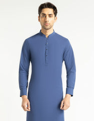 BLUE PLAIN KAMEEZ SHALWAR