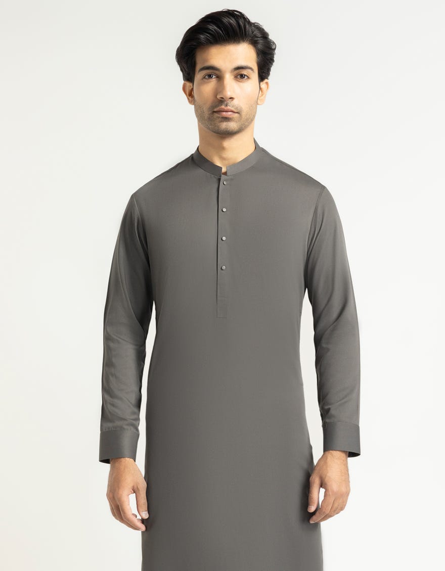 GREY PLAIN KAMEEZ SHALWAR