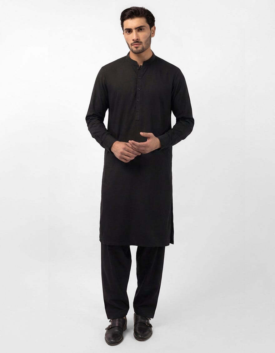 black-cotton-plain-kameez-shalwar-jjksa47622