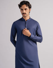 DARK BLUE COTTON PLAIN KURTA TROUSERS