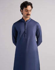 DEEP BLUE COTTON PLAIN KAMEEZ SHALWAR