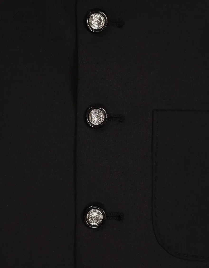 BLACK PLAIN KAMEEZ SHALWAR + WAISTCOAT