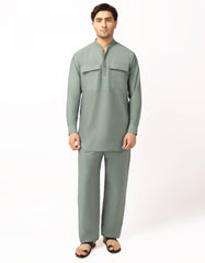 green-casual-short-kurta-trousers-jjshkpa47700