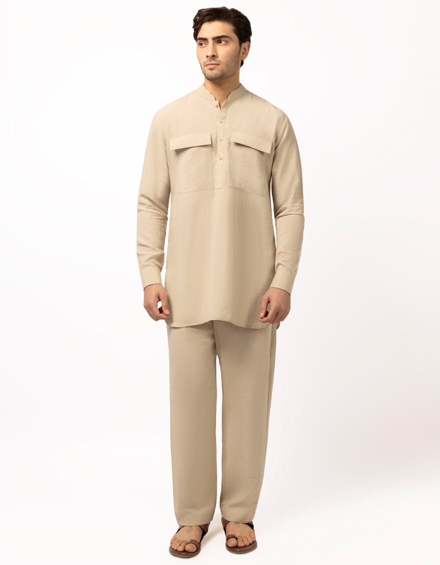 beige-casual-short-kurta-trousers-jjshkpa47704
