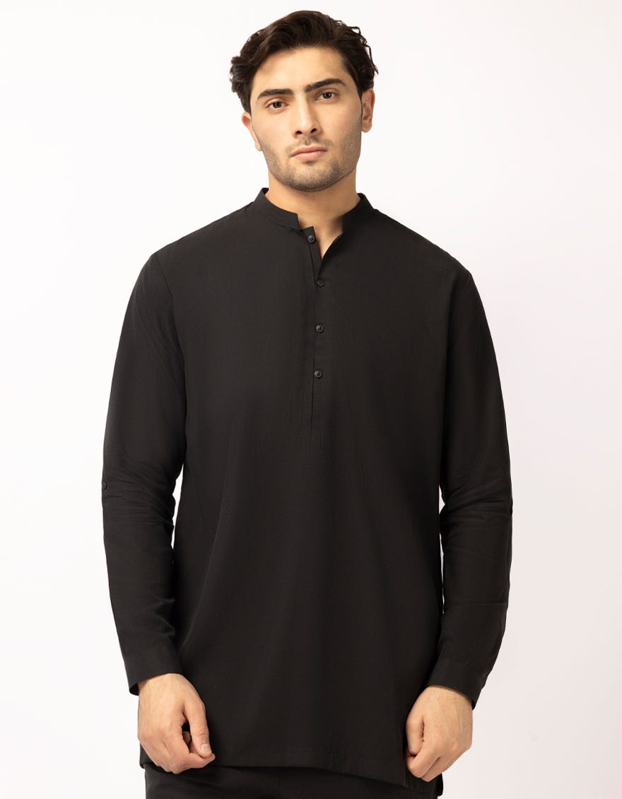 black-casual-short-kurta-trousers-jjshkpa47711