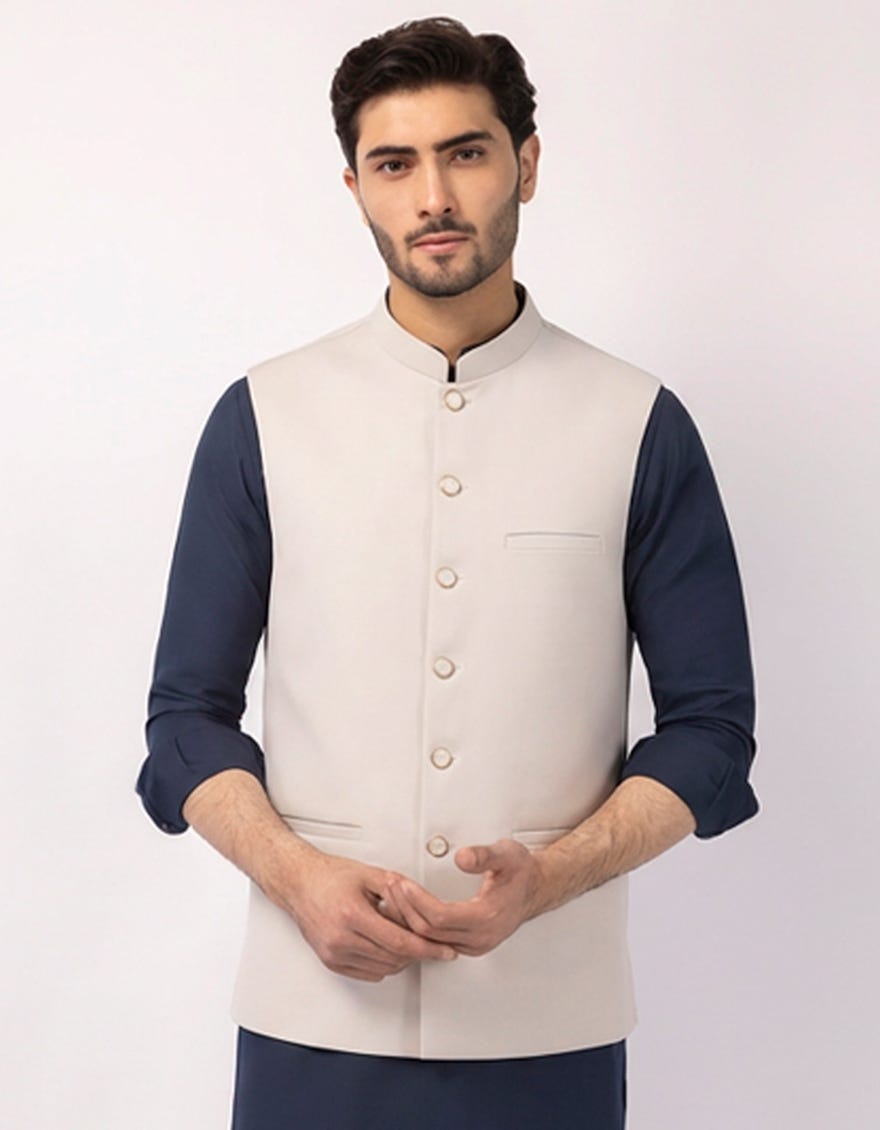 ASH GREY PLAIN WAISTCOAT