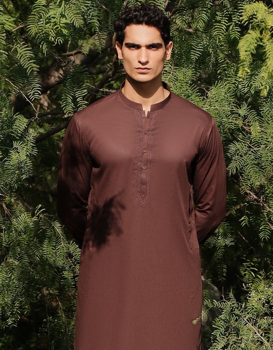 BROWN BLENDED KAMEEZ SHALWAR | JJKS-A-50019