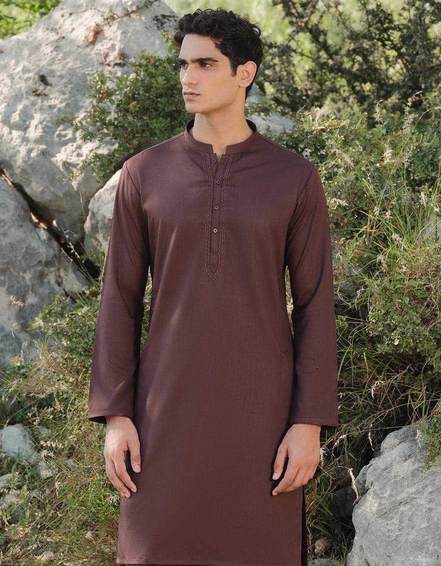 BROWN BLENDED KURTA TROUSER | JJKP-A-50019