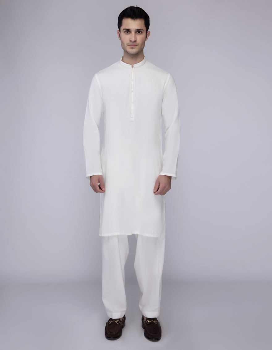 CREAM BLENDED KAMEEZ SHALWAR | JJKS-A-50032