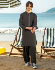 DARK GREEN BLENDED KAMEEZ SHALWAR | JTKS-A-50037