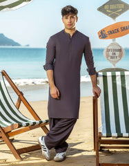 GREY BLENDED KAMEEZ SHALWAR | JTKS-A-50038