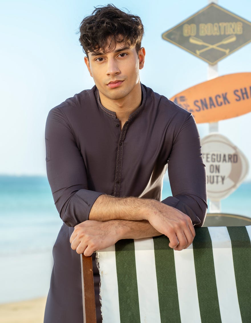 GREY BLENDED KAMEEZ SHALWAR | JTKS-A-50038
