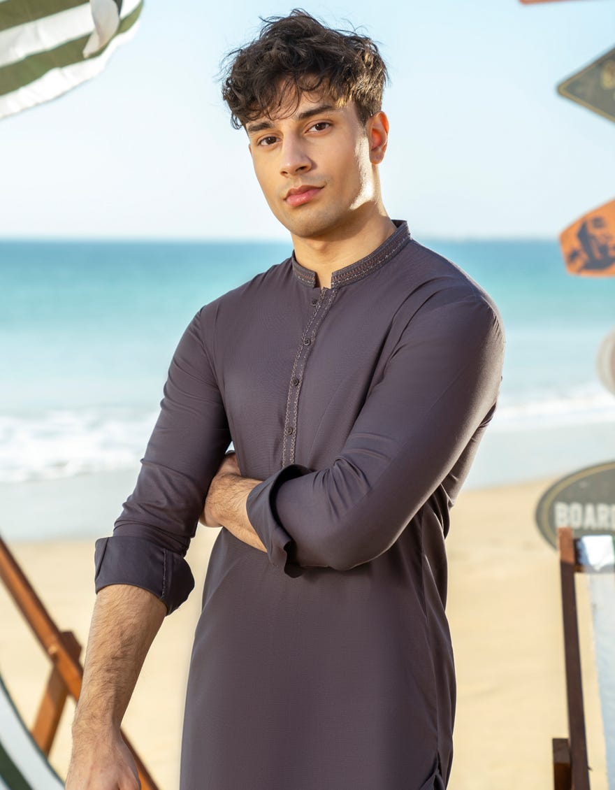 GREY BLENDED KAMEEZ SHALWAR | JTKS-A-50038