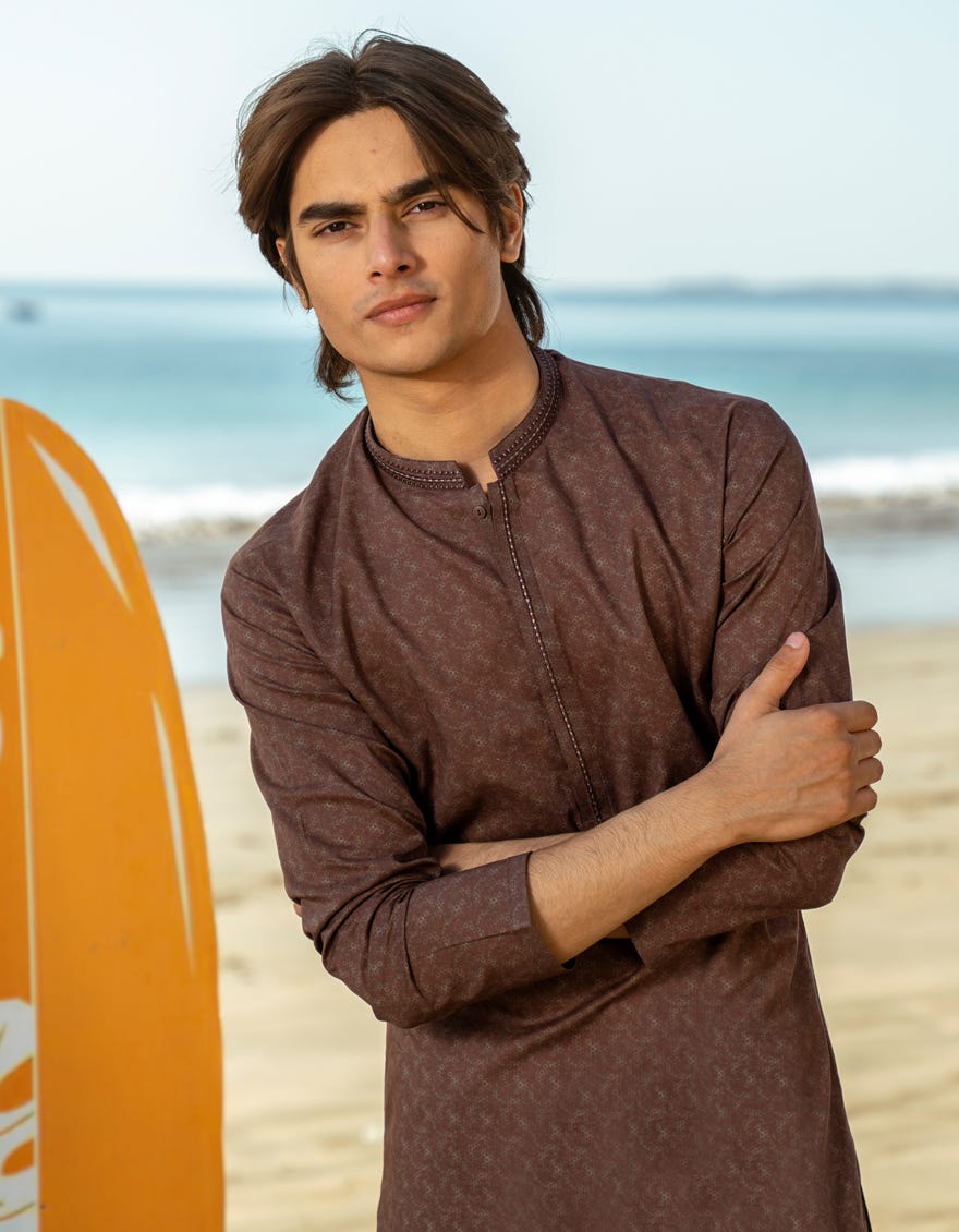 BROWN COTTON KURTA | JTK-S-50045