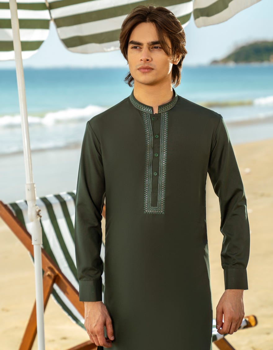DARK GREEN KAMEEZ SHALWAR | JTKS-A-50048