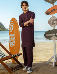 DARK PURPLE BLENDED KAMEEZ SHALWAR | JTKS-A-50049