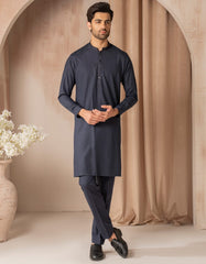 NAVY BLUE BLENDED FORMAL KURTA TROUSER