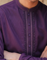 DARK PURPLE BLENDED FORMAL KURTA